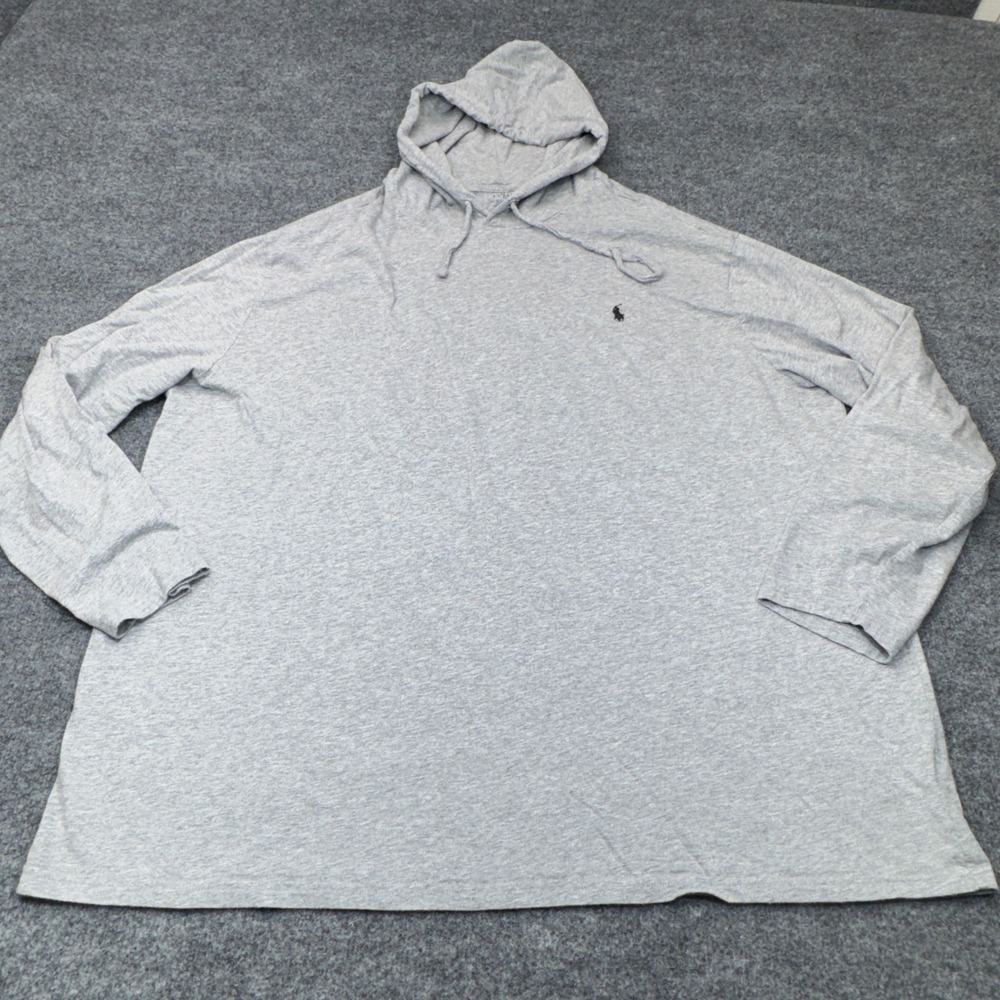 Polo Ralph Lauren Hoodie Mens 3XB Gray Long Sleeve Pony Logo Casual Thin Shirt